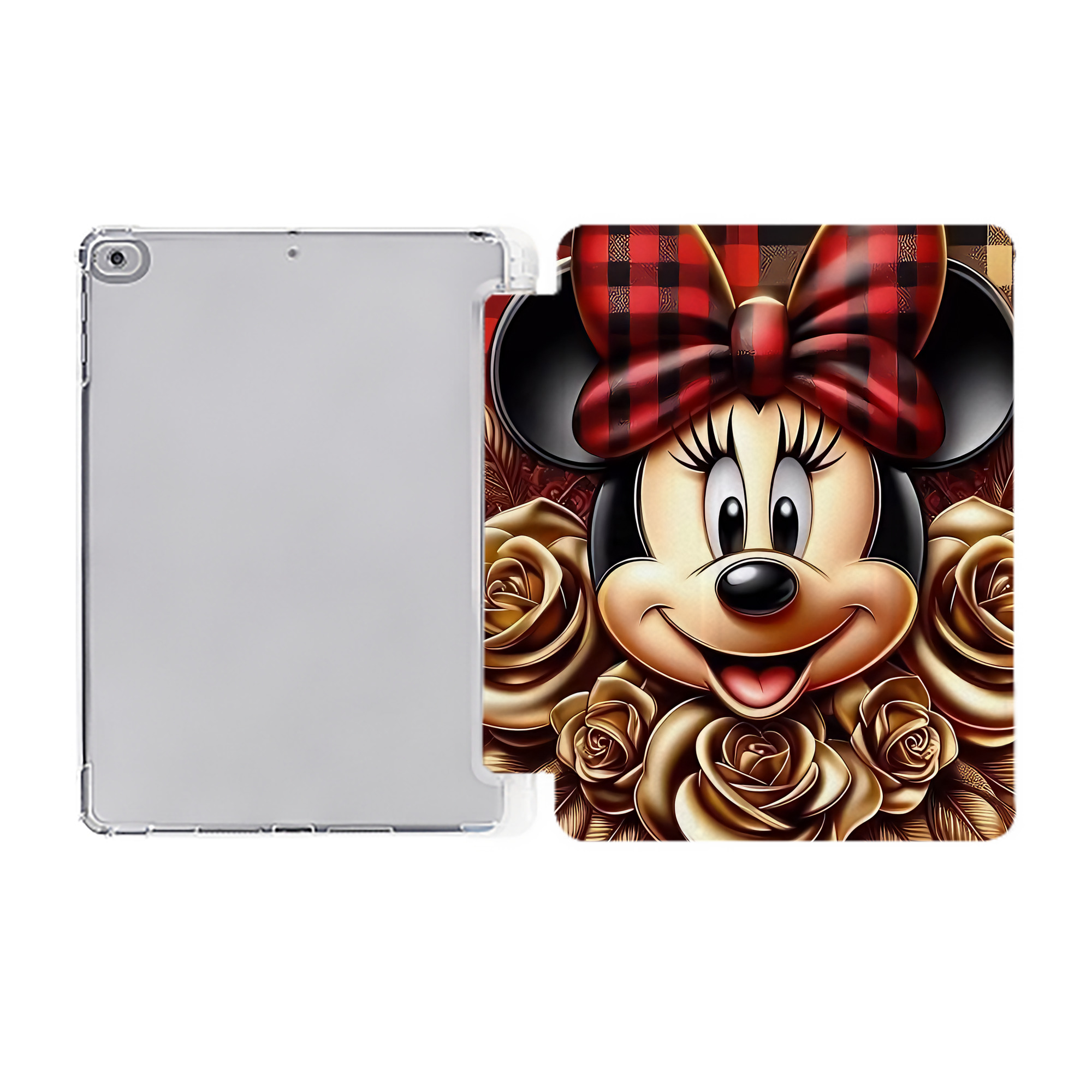 （画像用） ミッキーマウス Mickey Mouse IPad ケース ペン収納付き 三つ折りスタンド PUレザー×シリコン 対応機種9.5/10.5/10.9インチ